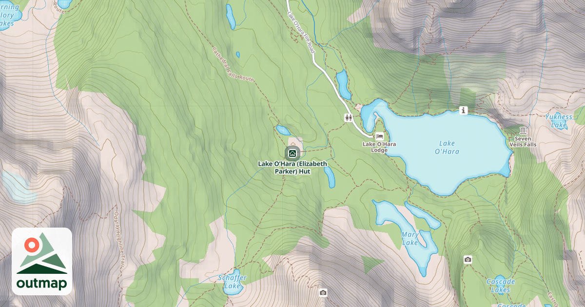 Map of Lake O’Hara (Elizabeth Parker) Hut