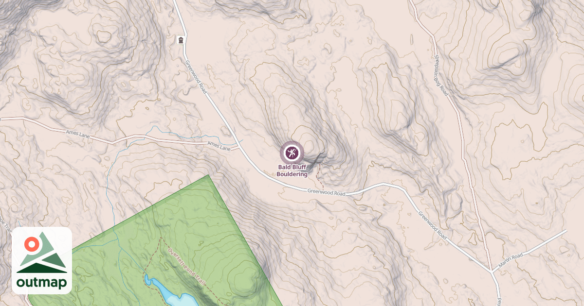 Map of Bald Bluff Bouldering