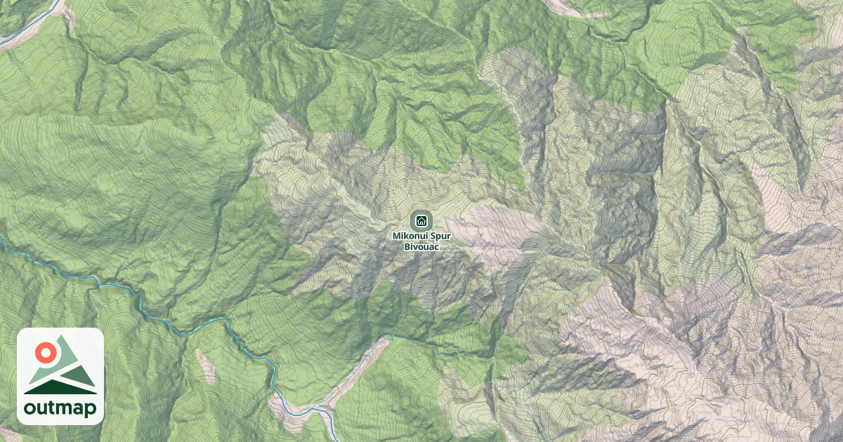 Map of Mikonui Spur Bivouac
