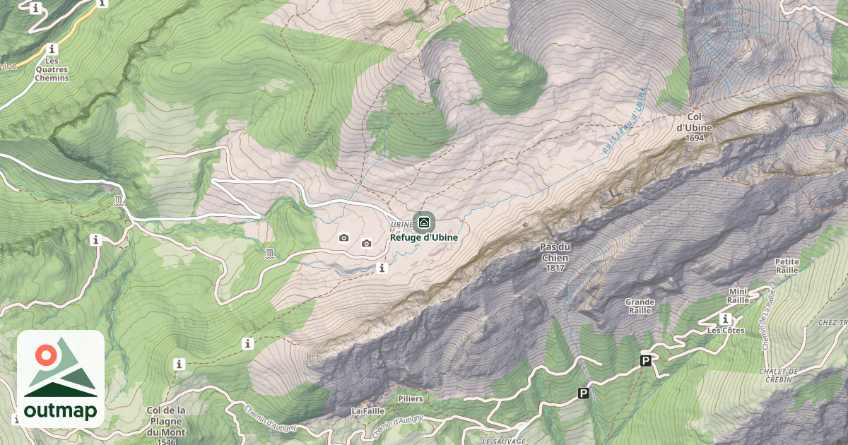 Map of Refuge d'Ubine