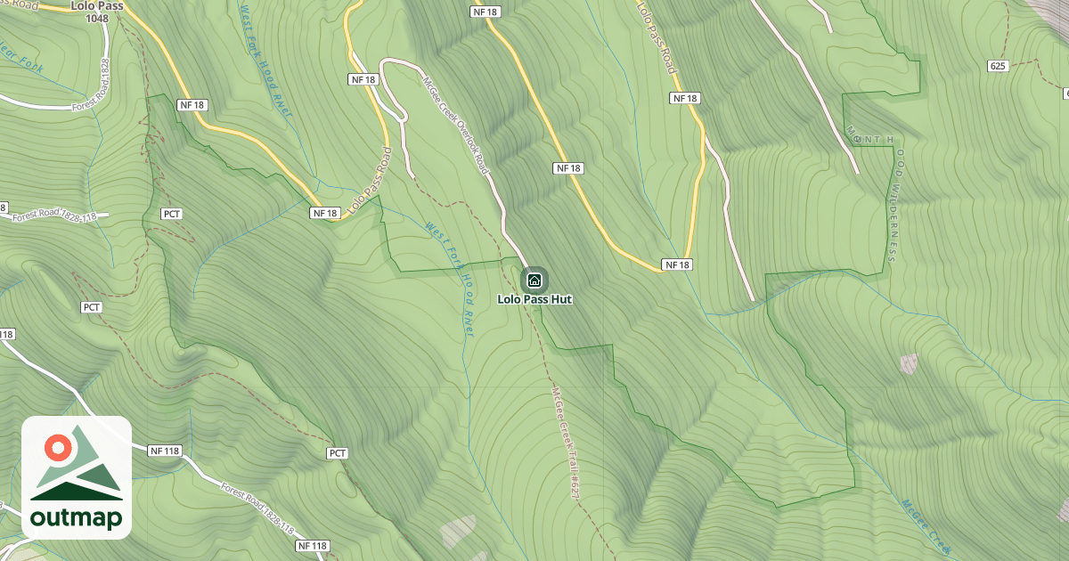 Map of Lolo Pass Hut