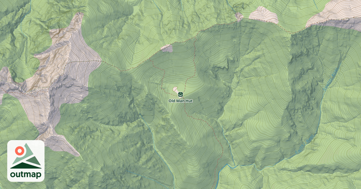 Map of Old Man Hut