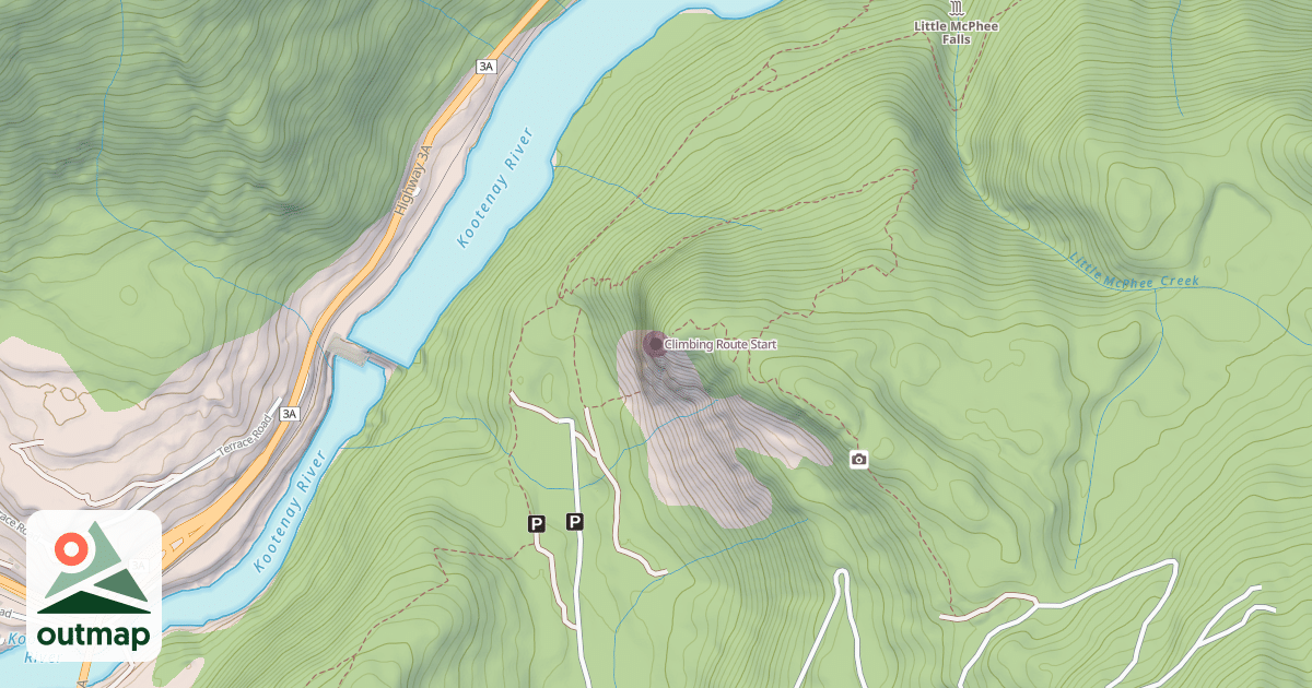 Map of Climbing Route Start