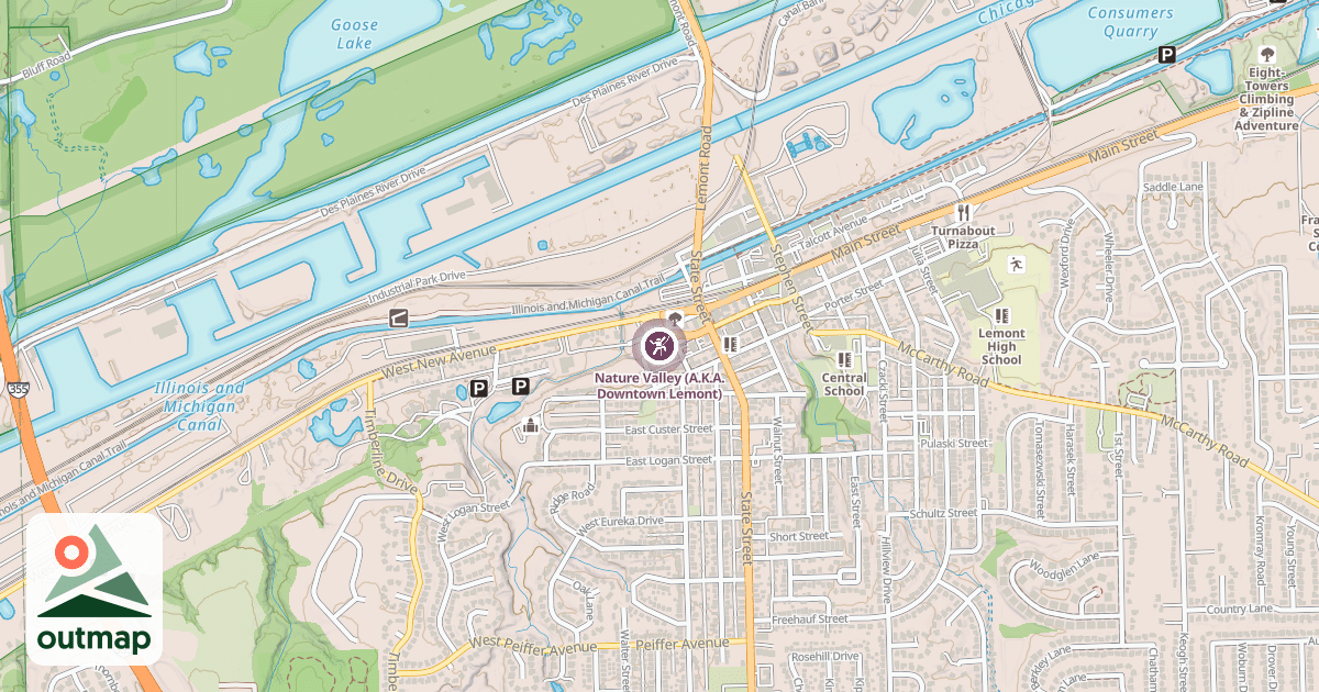 Map of Nature Valley (A.K.A. Downtown Lemont)