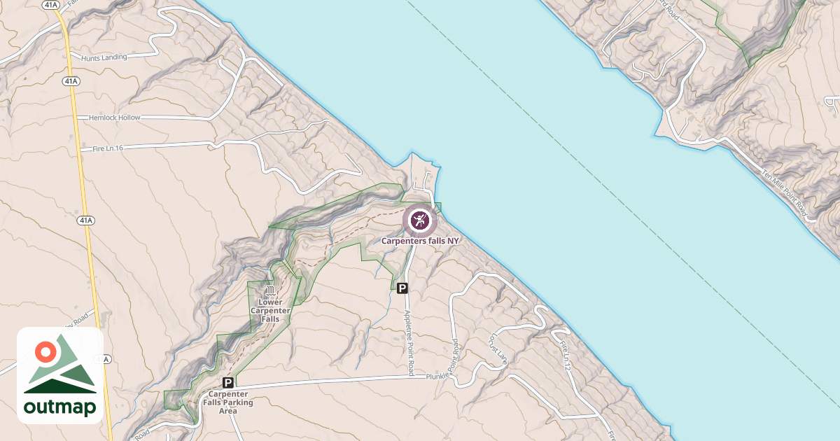 Map of Carpenters falls NY