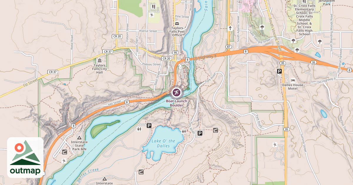 Map of Boat Launch Boulder