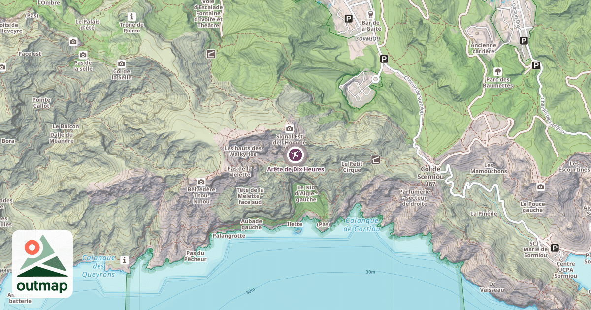 Map of Arête de Dix Heures
