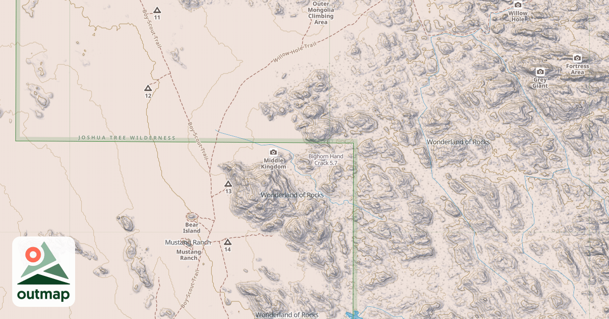 Map of Bighorn Hand Crack