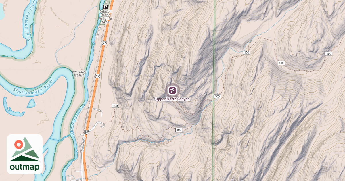 Map of Upper North Canyon