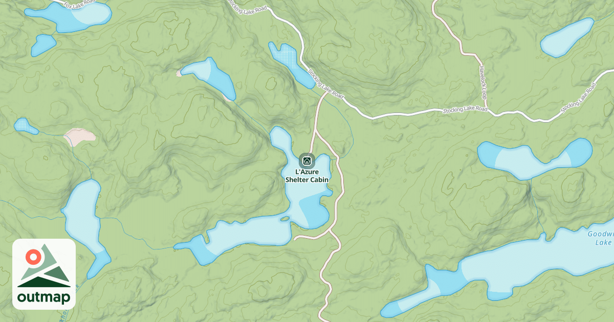 Map of L'Azure Shelter Cabin