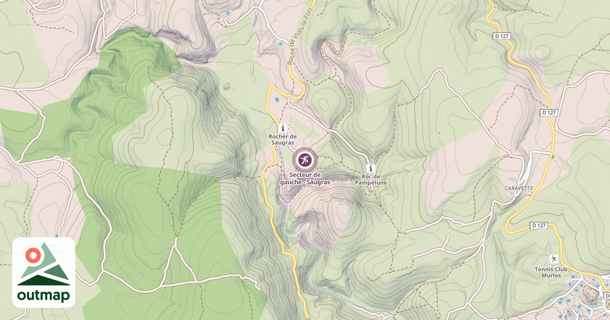 Map of Secteur de gauche - Saugras