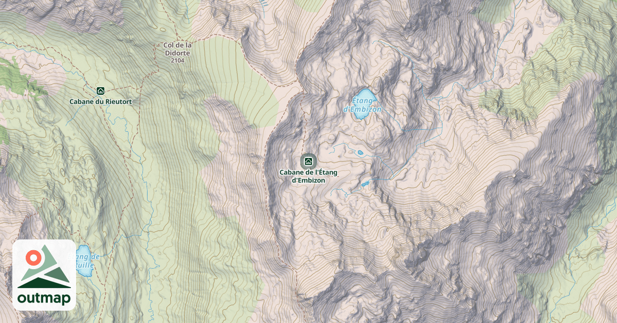 Map of Cabane de l'Étang d'Embizon