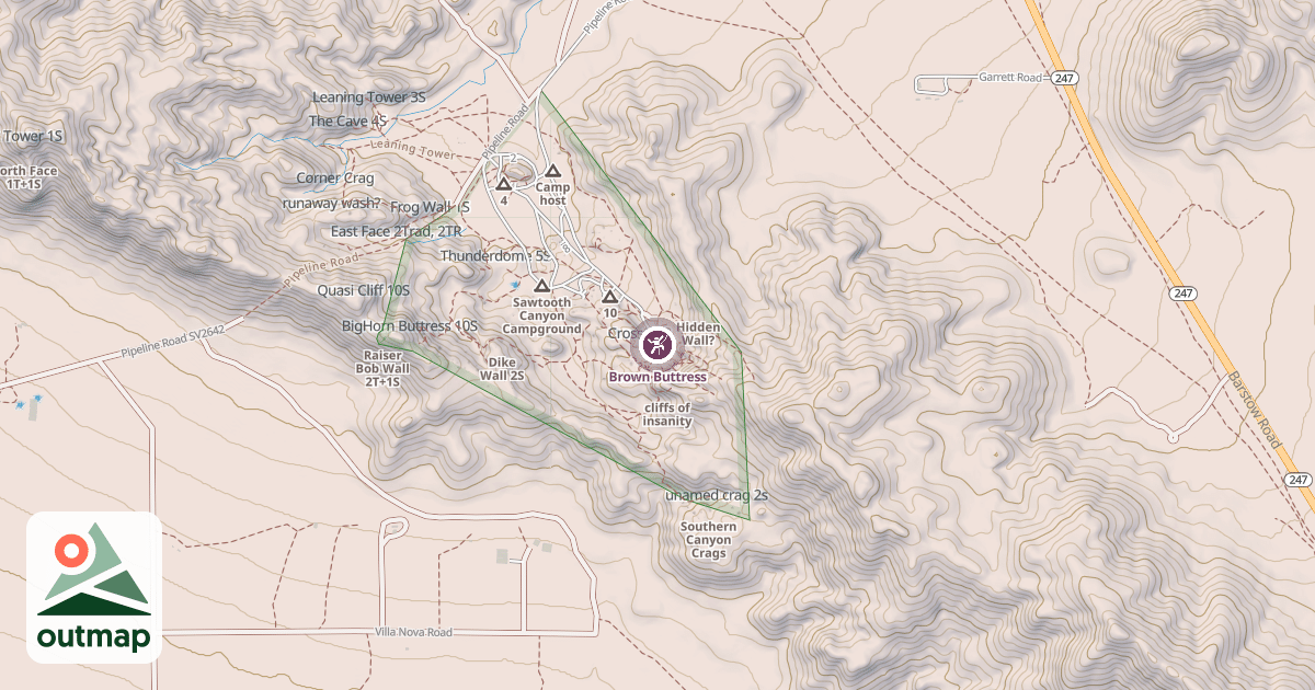 Map of Brown Buttress