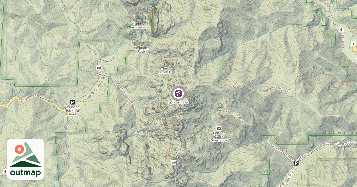 Map of Spikes Peak