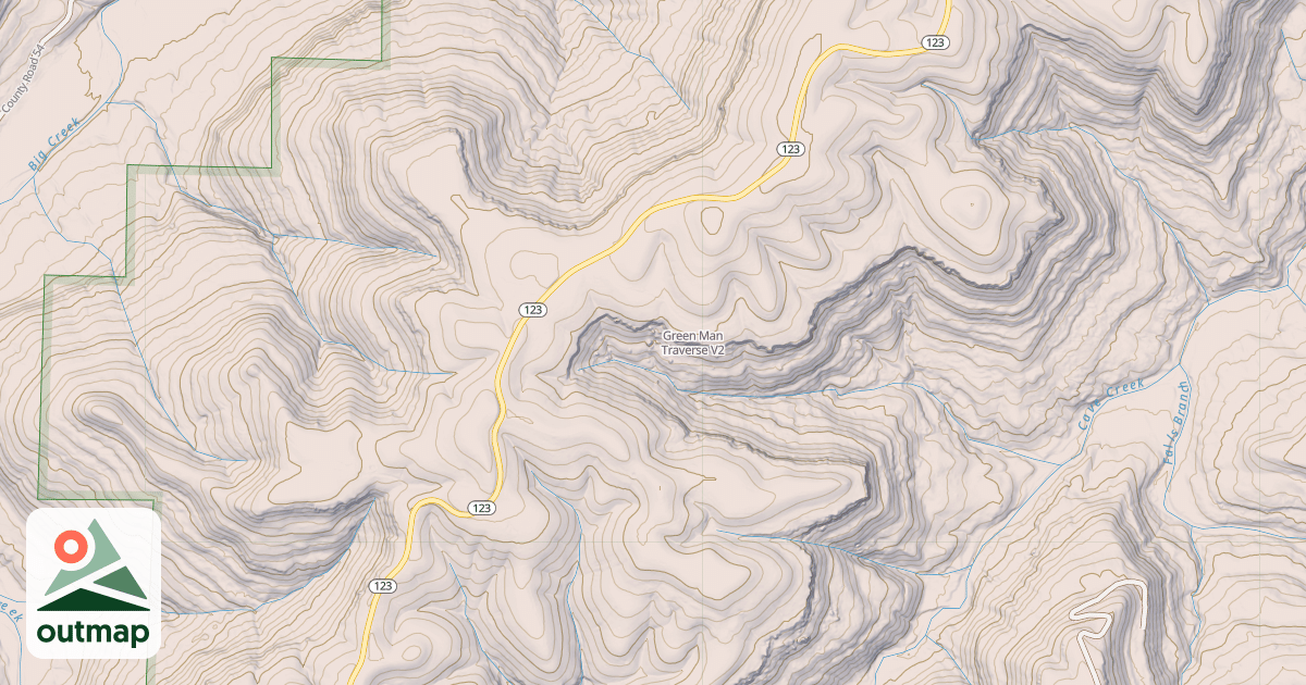 Map of Green Man Traverse