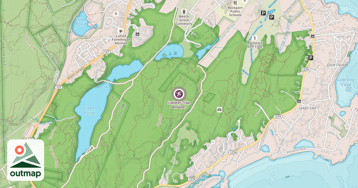 Map of Lobster Trap Boulder