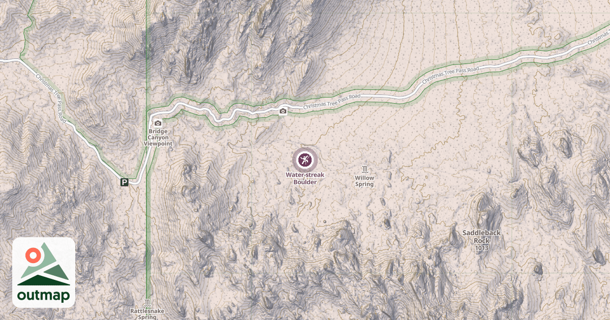 Map of Water-streak Boulder