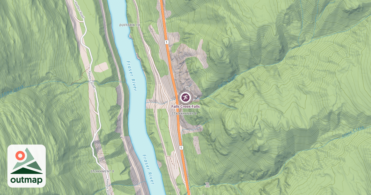 Map of Falls Creek Falls