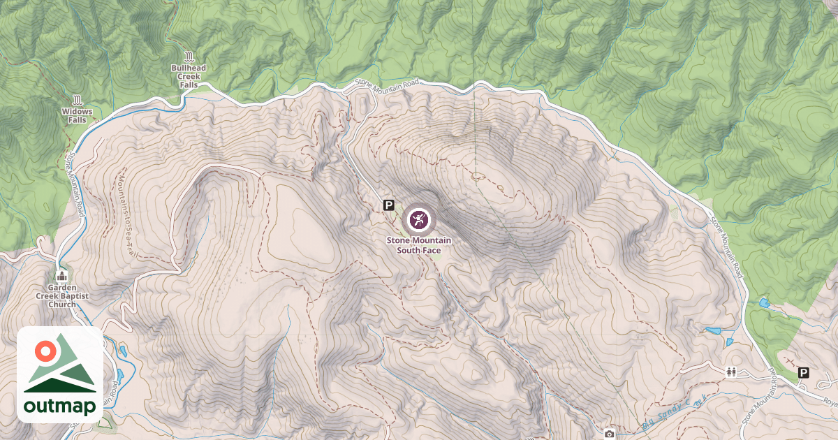 Map of Stone Mountain South Face