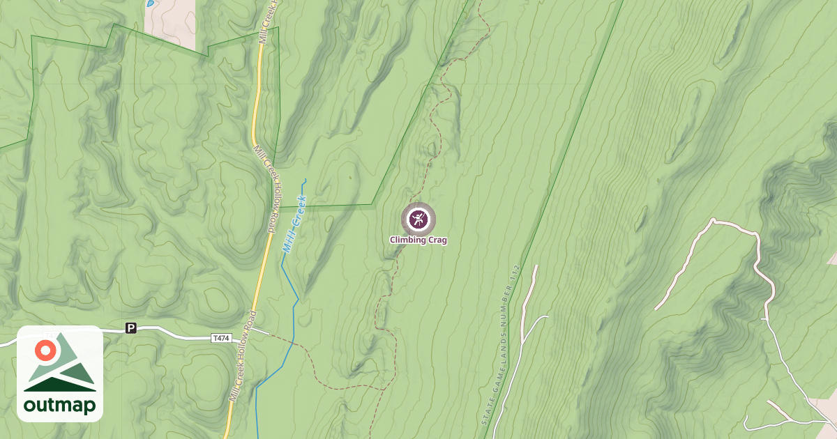 Map of Climbing Crag