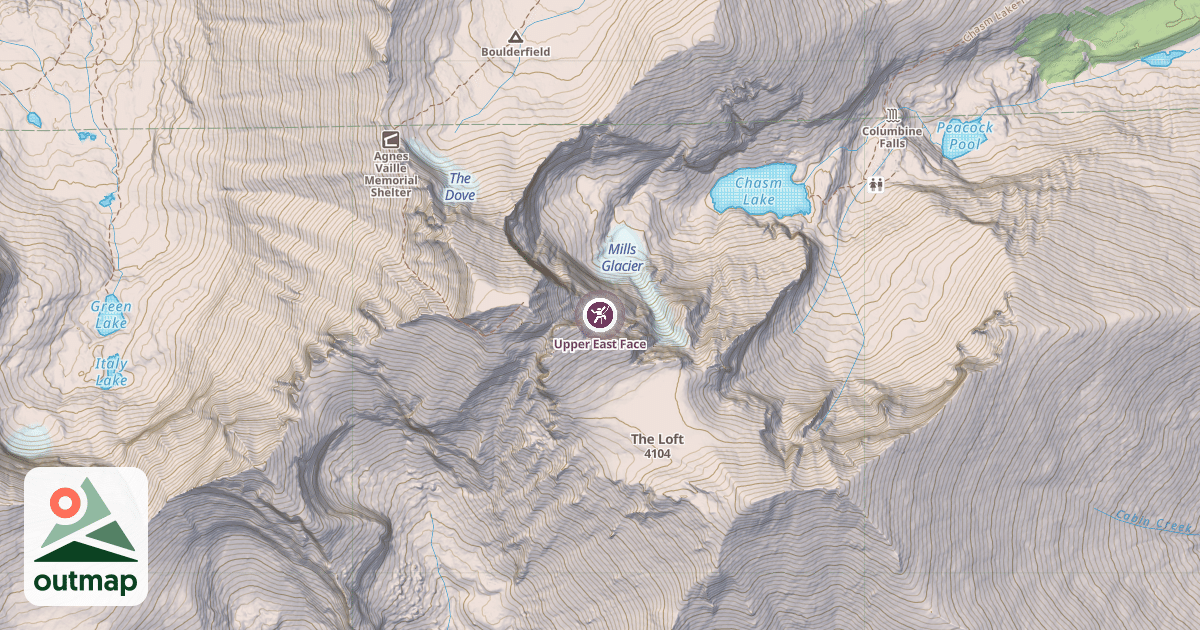 Map of Upper East Face
