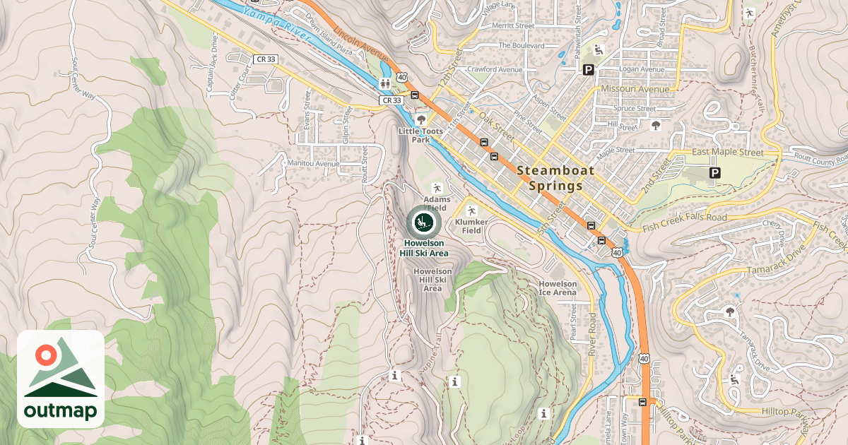 Map of Howelson Hill Ski Area