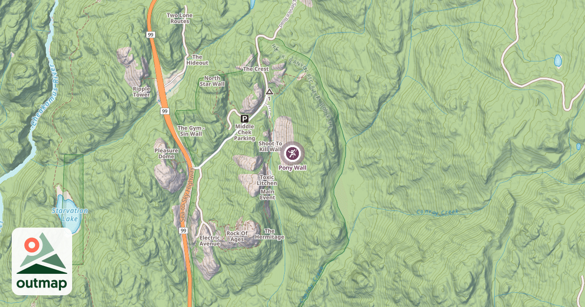Map of Pony Wall