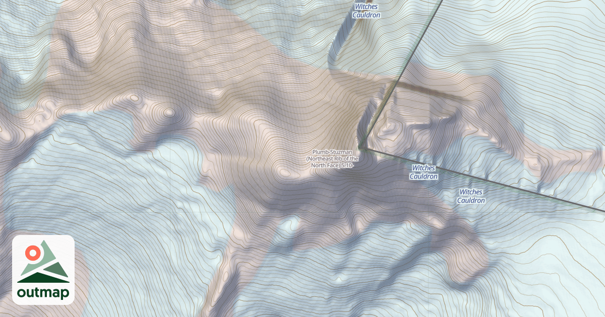 Map of Plumb-Stuzman (Northeast Rib of the North Face)