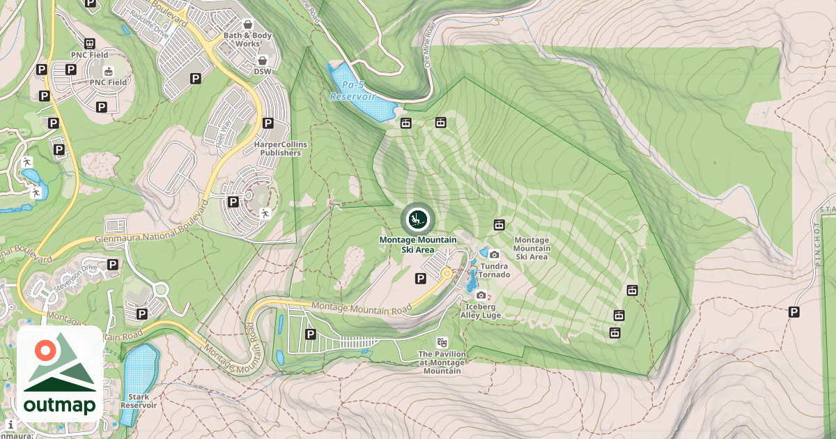 Map of Montage Mountain Ski Area