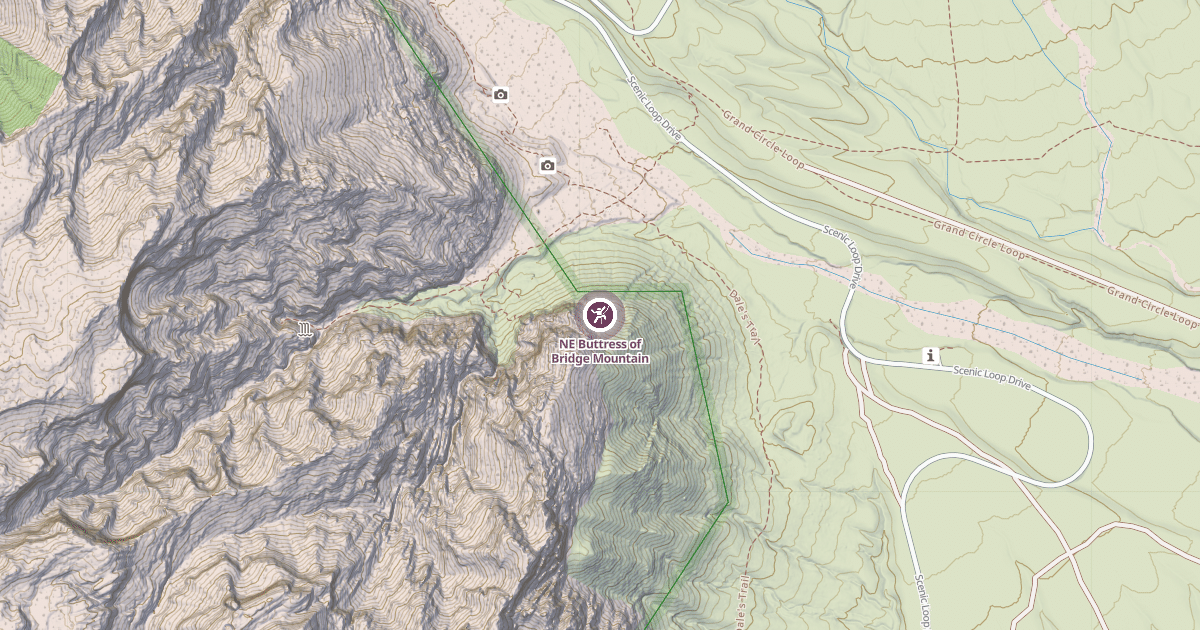 Map preview of NE Buttress of Bridge Mountain