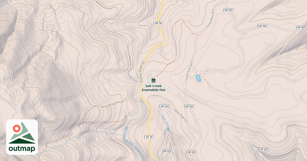 Map of Salt Creek Snomobile Hut