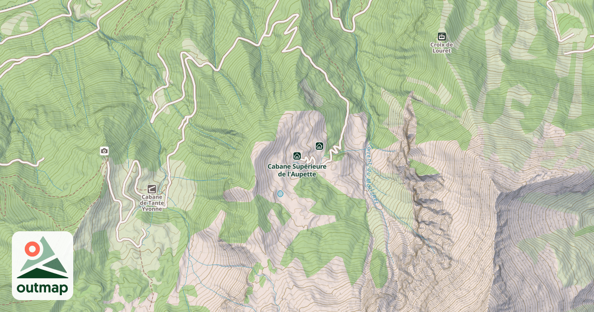 Map of Cabane Supérieure de l'Aupette