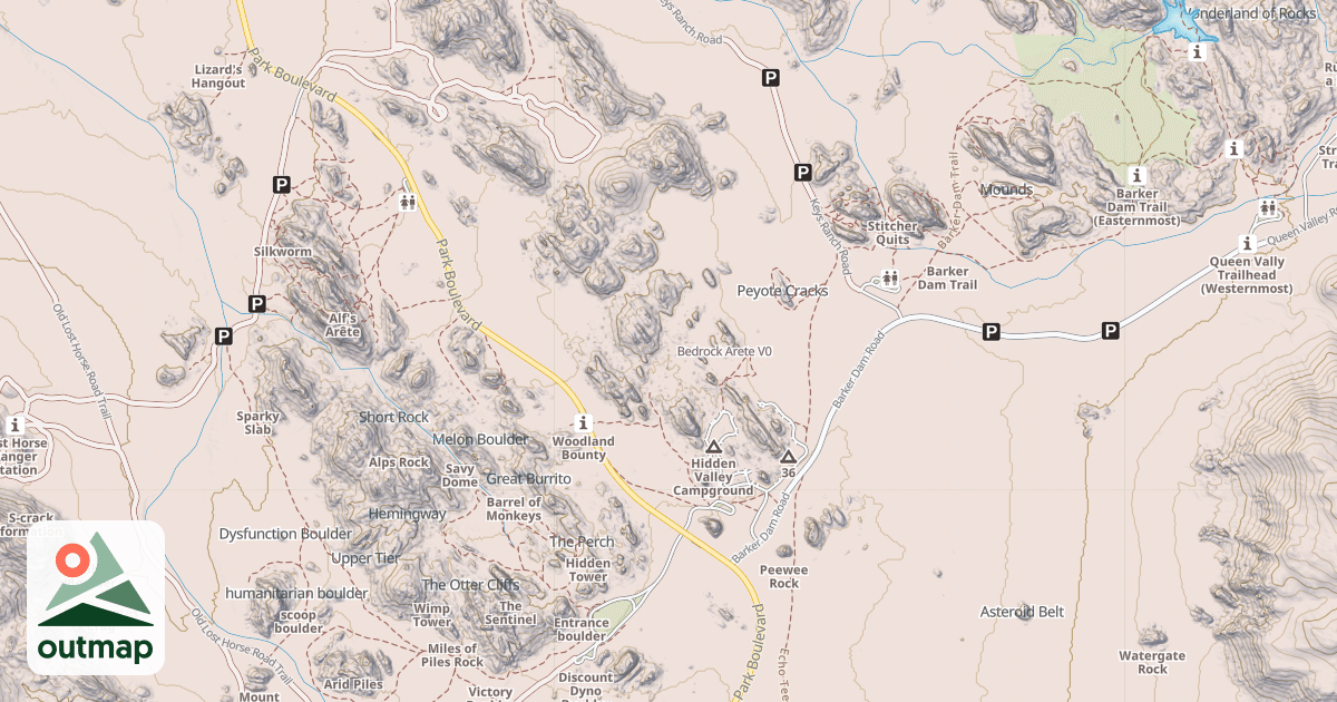 Map of Bedrock Arete
