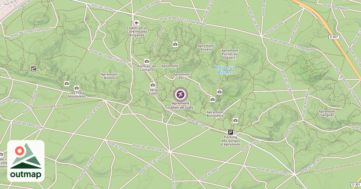 Map of Apremont Vallon de Sully