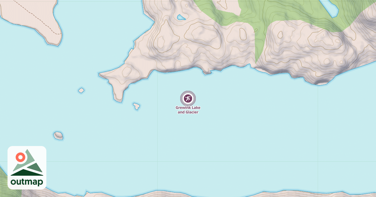 Map of Grewink Lake and Glacier