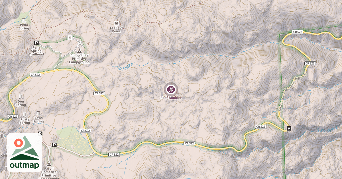 Map of Roof Boulder