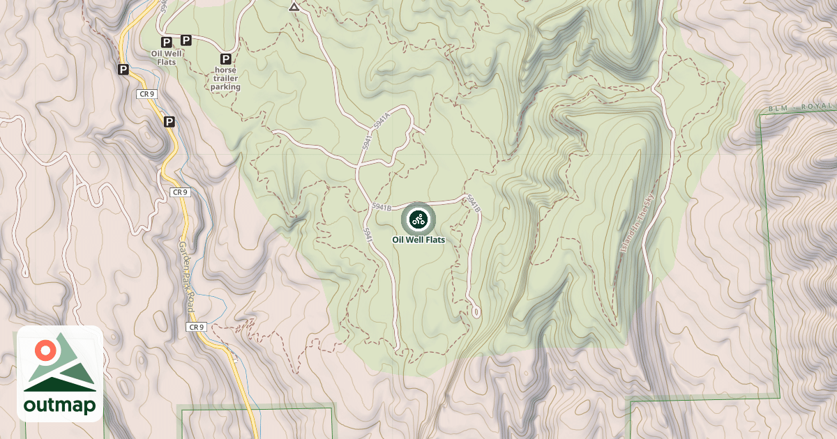 Map of Oil Well Flats