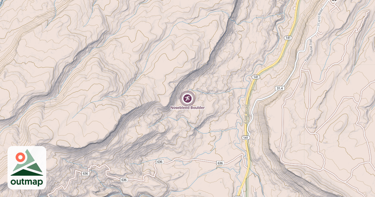 Map of Nosebleed Boulder