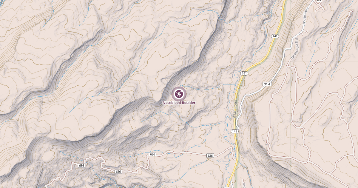 Map preview of Nosebleed Boulder