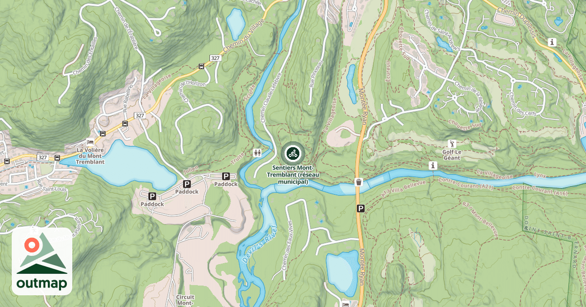 Map of Sentiers Mont-Tremblant (réseau municipal)