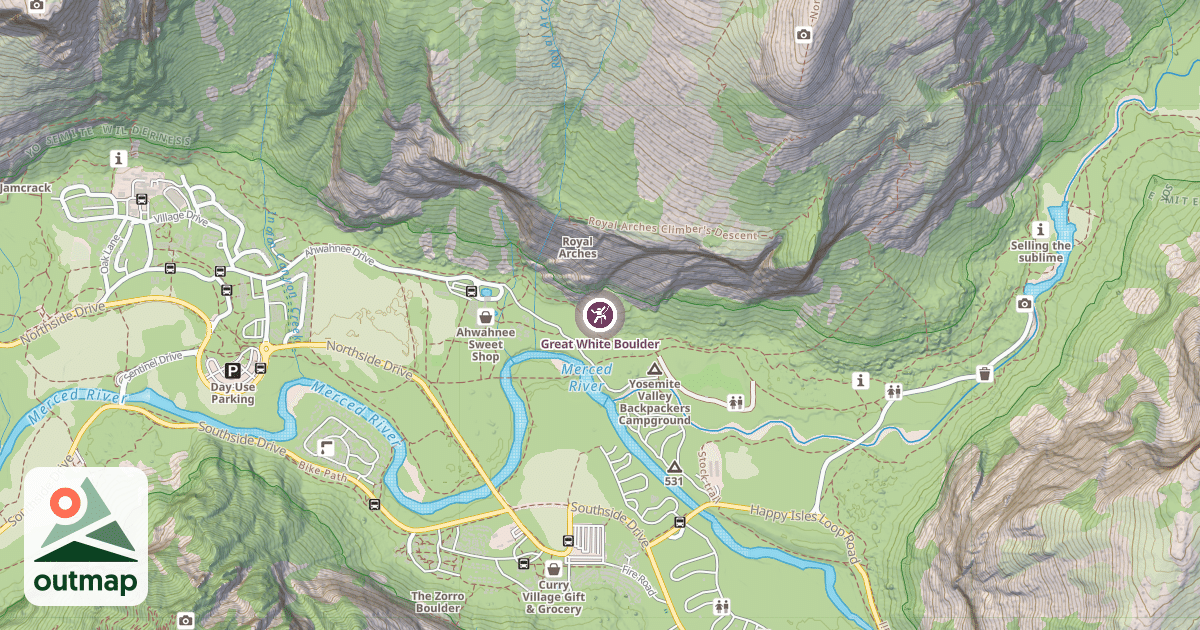 Map of Great White Boulder