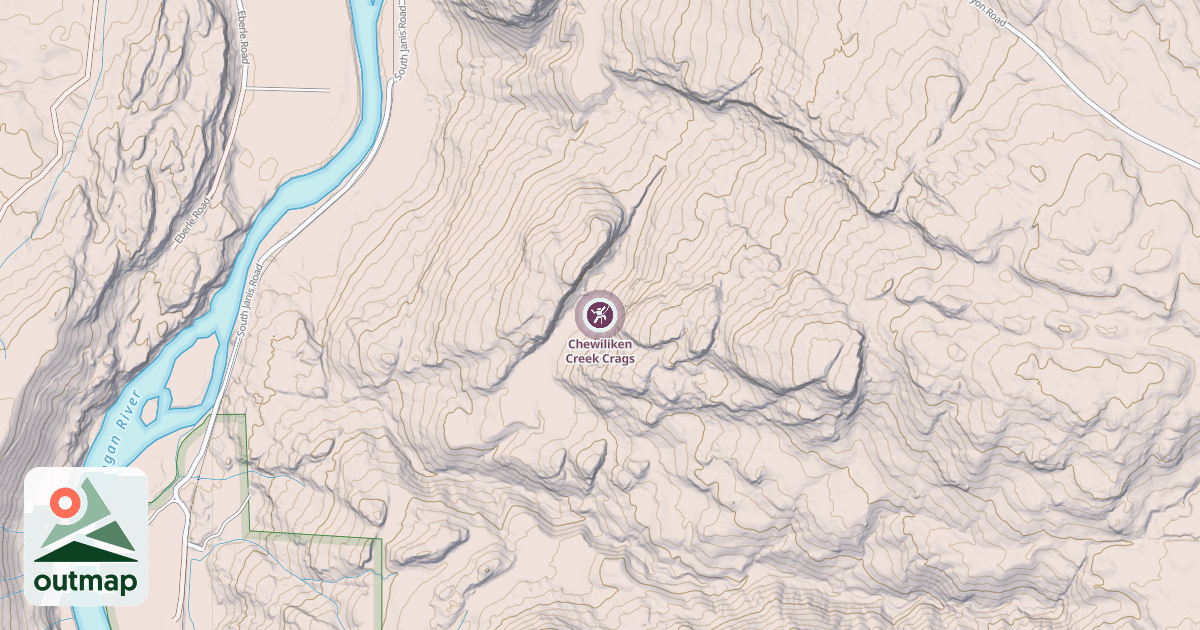 Map of Chewiliken Creek Crags