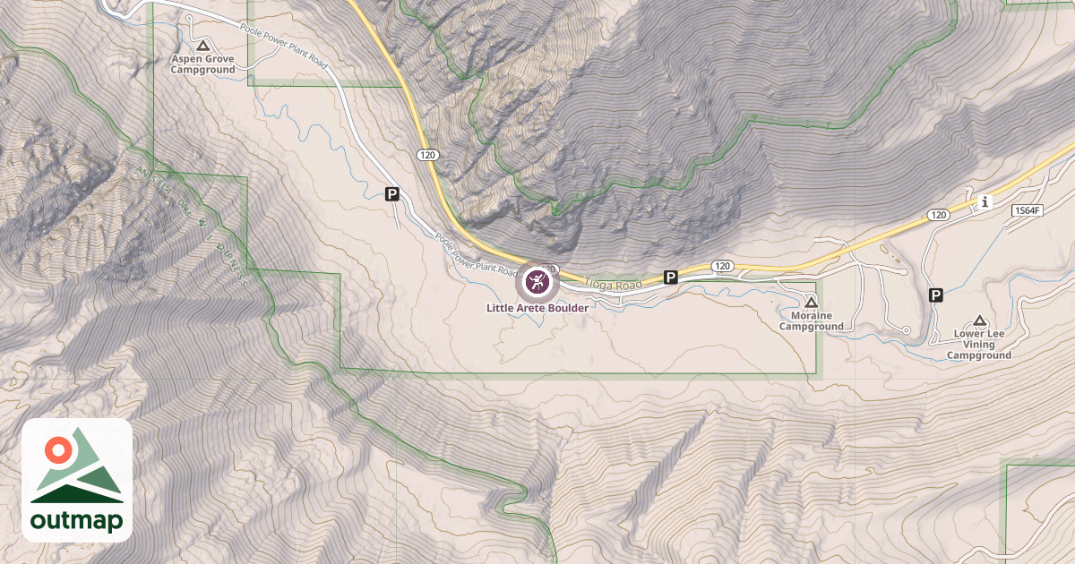 Map of Little Arete Boulder