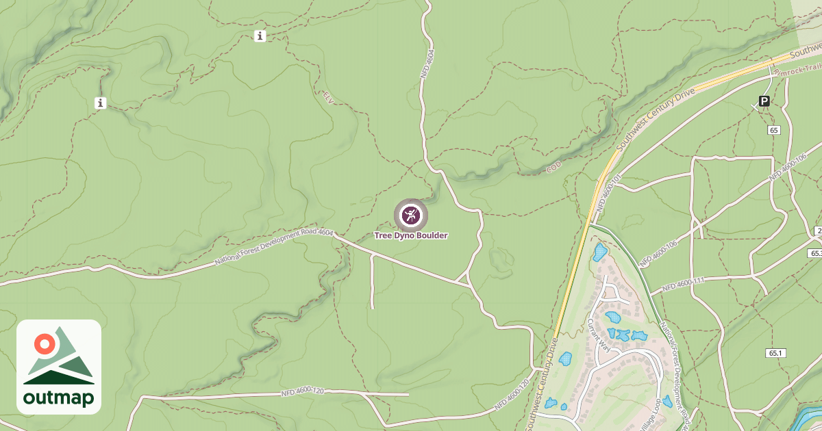 Map of Tree Dyno Boulder