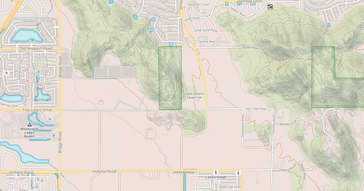 Map preview of Canis latrans Tavern