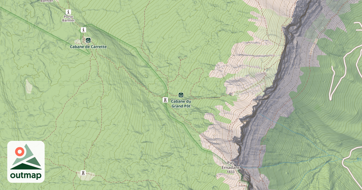 Map of Cabane du Grand Pôt