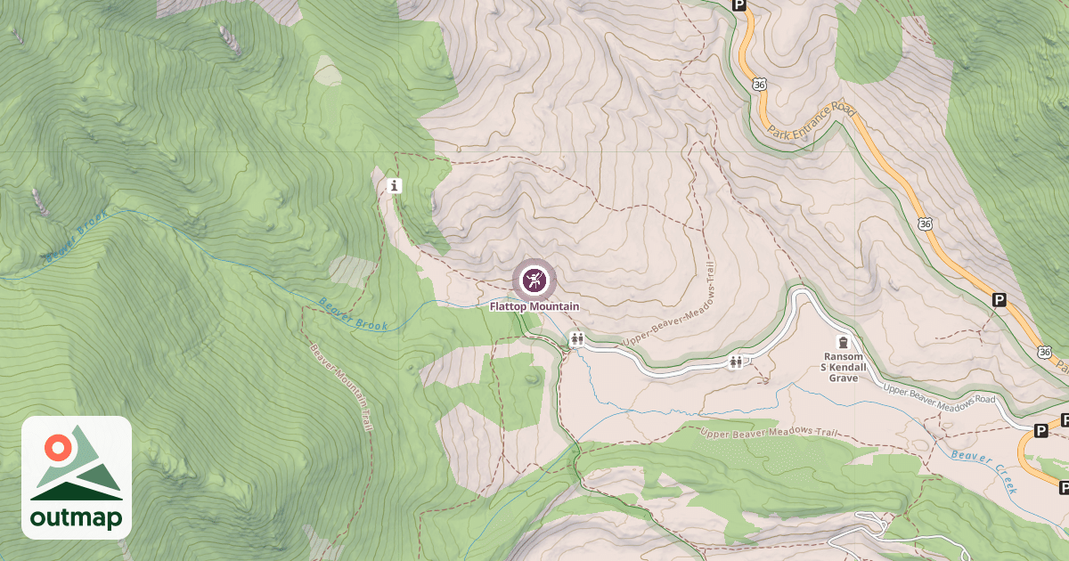 Map of Flattop Mountain