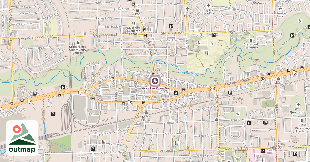 Map of Kicks Tae Kwon Do