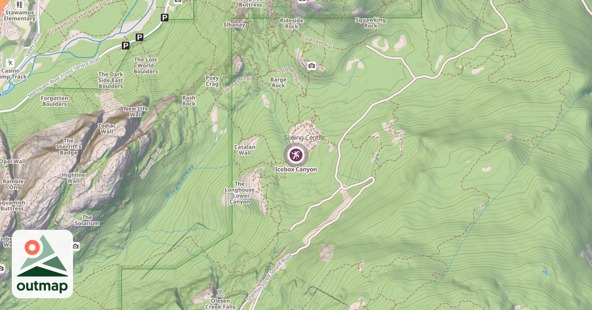 Map of Icebox Canyon