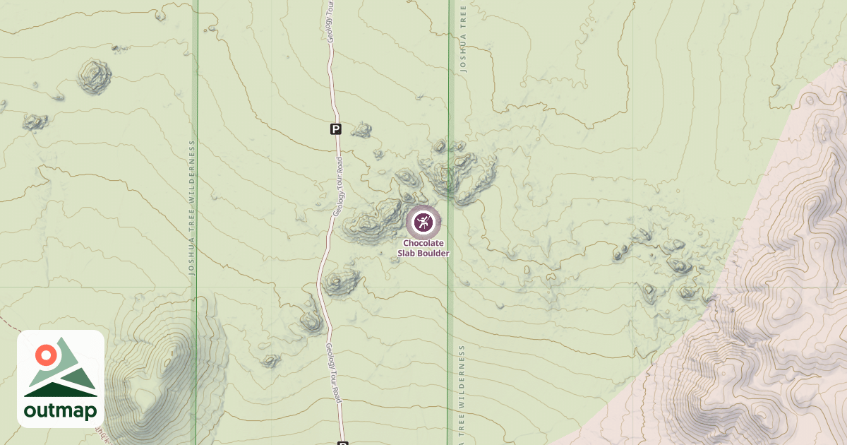 Map of Chocolate Slab Boulder